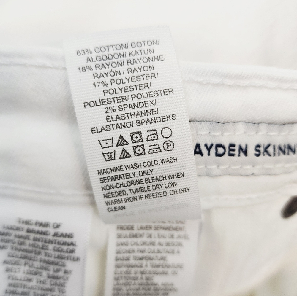 Lucky Brand Mid Rise Hayden Skinny Ankle Crop White Jean Pants - Picture 12 of 14